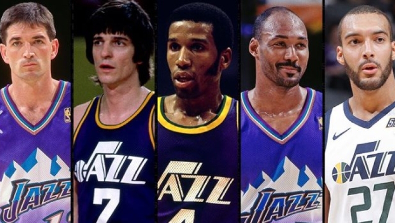 Utah Jazz (John Stockton, Pete Maravich, Adrian Dantley, Karl Malone, Rudy Gobert)