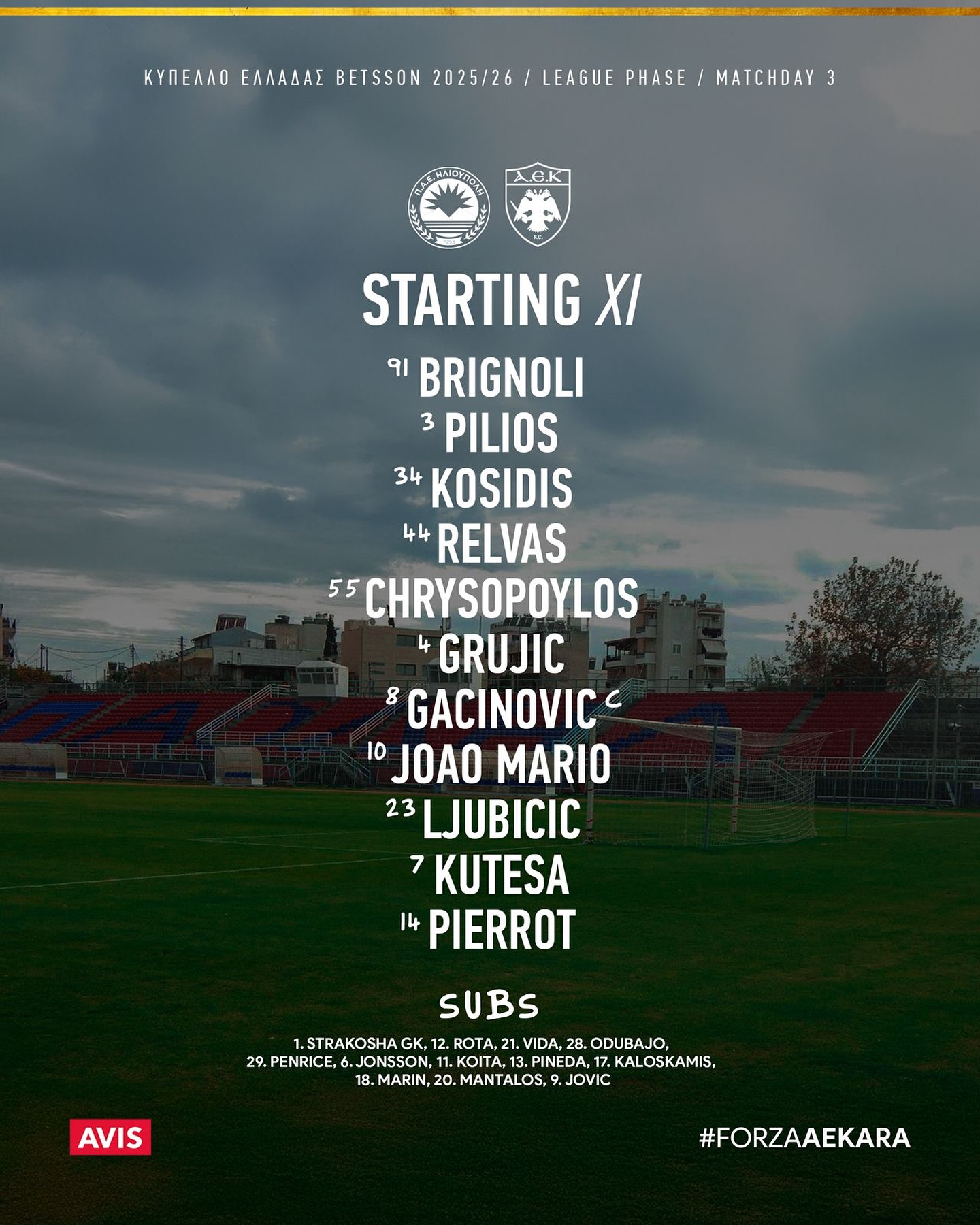 Ενδεκάδα ΑΕΚ