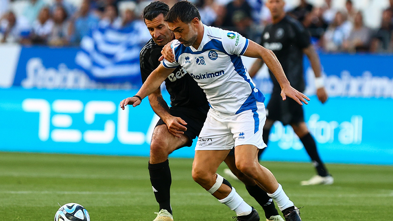 Ο Γιώργος Καραγκούνης με τον Λουίς Φίγκο