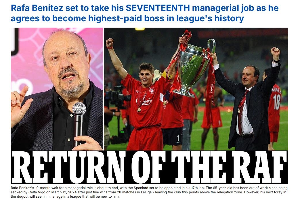 Μπενίτεθ Daily Mail