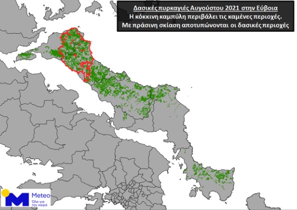 Καμένη έκταση στην Εύβοια