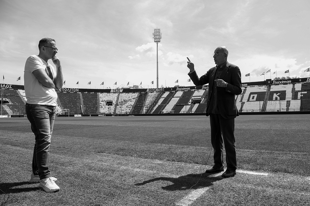 Ο Σταύρος Σουντουλίδης με τον Γιώργο Κούδα στην Τούμπα