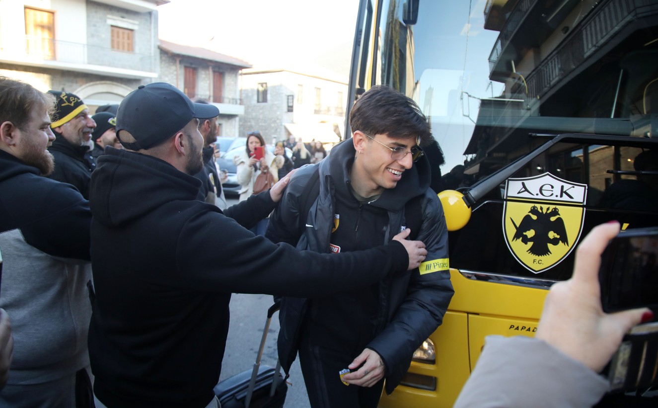 Η άφιξη της ΑΕΚ στη Βυτίνα