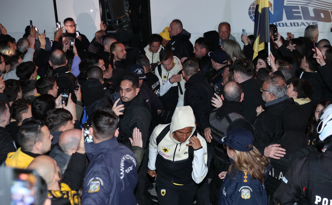 Η άφιξη της ΑΕΚ στις Σέρρες