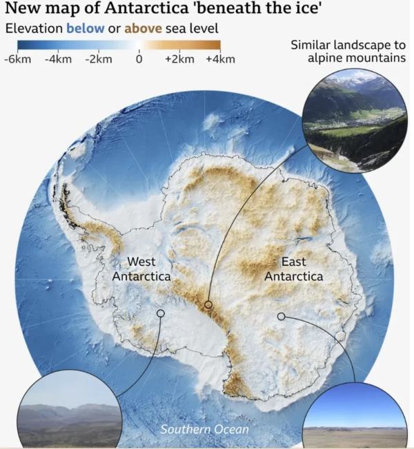 Ο χάρτης του υπεδάφους της Ανταρκτικής