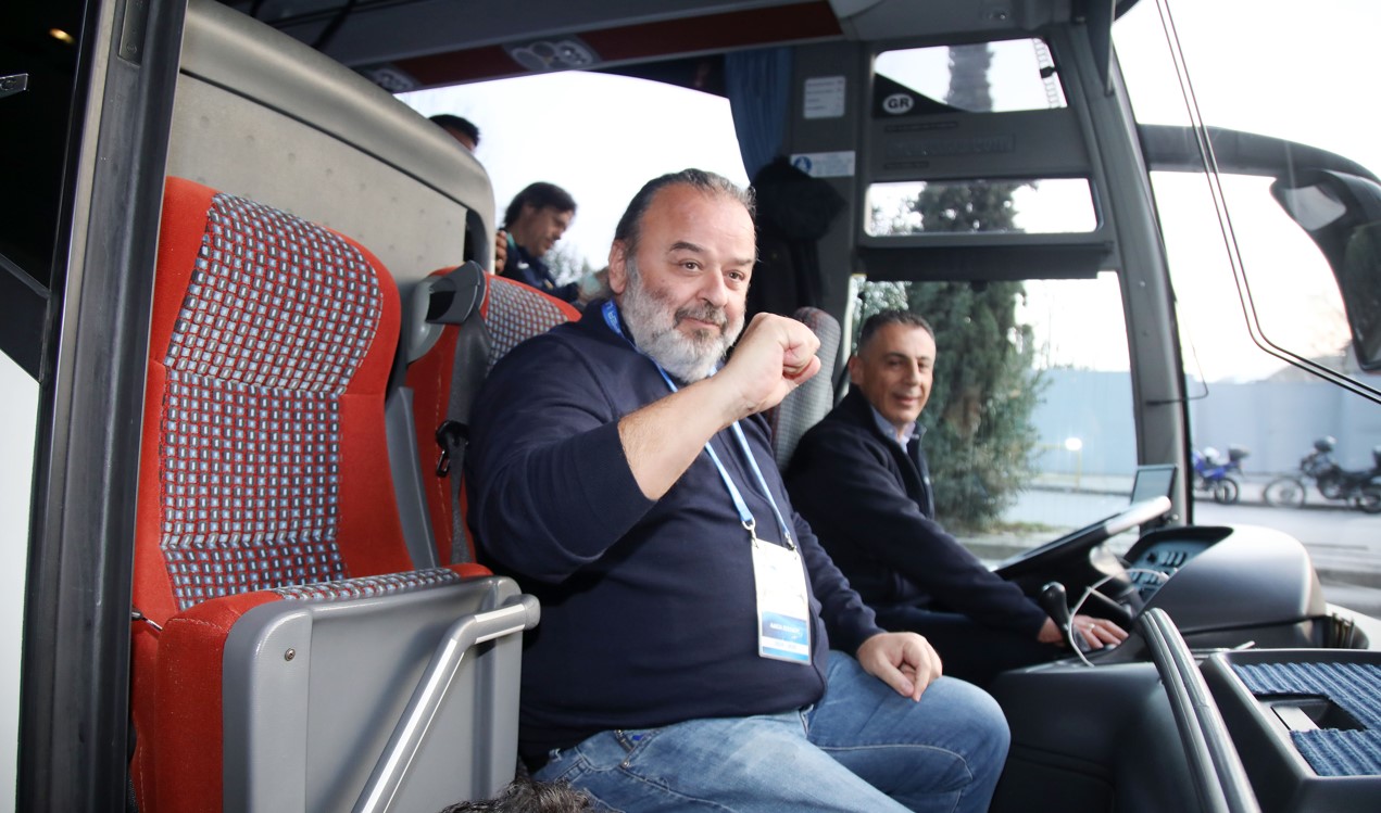 Ο Μάριος Ηλιόπουλος στο ξενοδοχείο της ΑΕΚ στη Θεσσαλονίκη