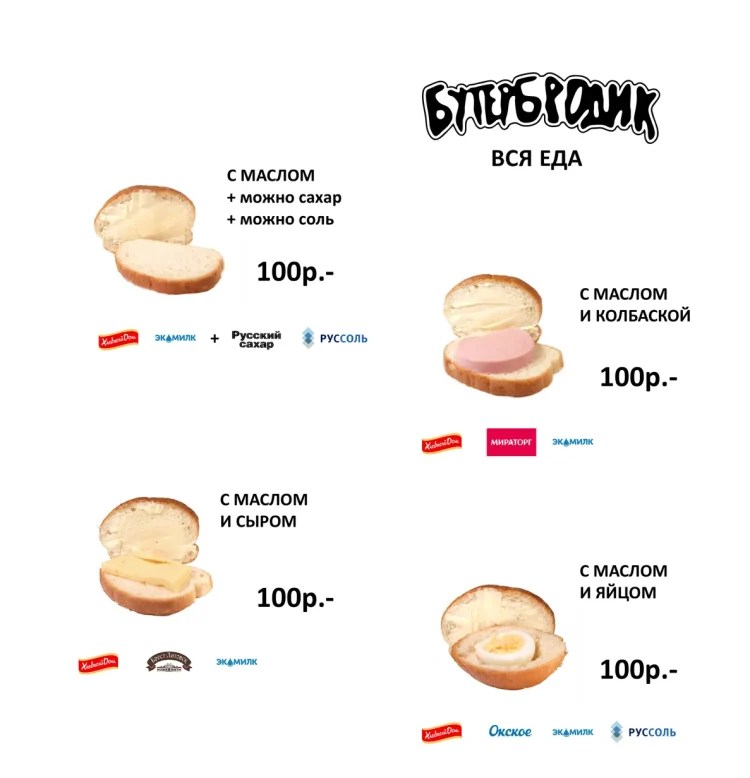 Το απλό menu του Buterbrodik 66