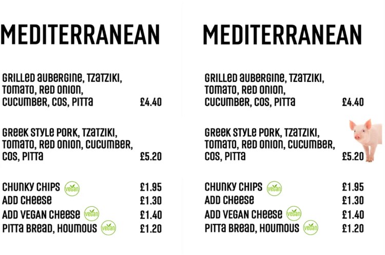 Τα δύο διαφορετικά μενού