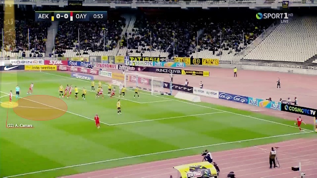 η φάση του πρώτου γκολ στο ντέρμπι