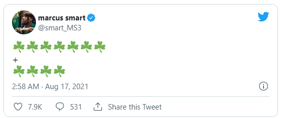Tweet του Μάρκους Σμαρτ
