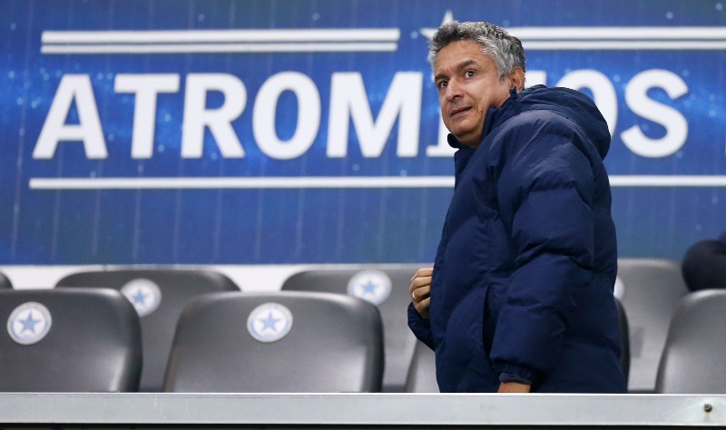 Ο Γιώργος Σπανός στο γήπεδο του Ατρομήτου