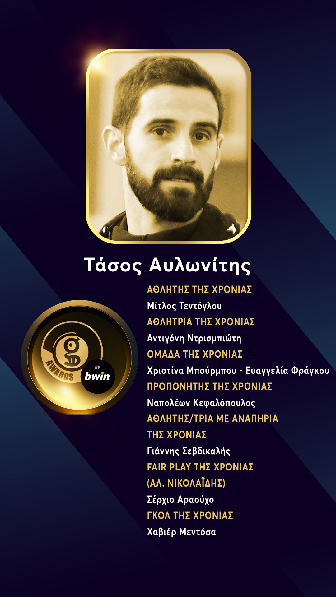 Οι επιλογές του Τάσου Αυλωνίτη στα Gazzetta Awards 2022 by bwin
