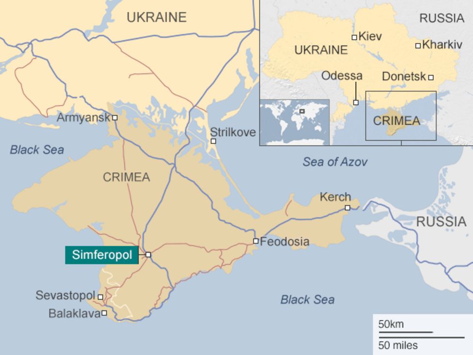 Χάρτης της Κριμαίας που έχει προσαρτήσει η Ρωσία