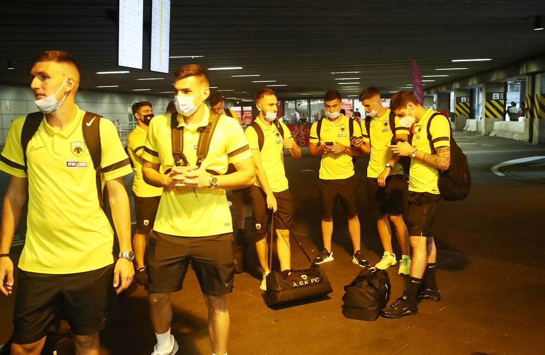 Η άφιξη της ΑΕΚ στις Βρυξέλλες