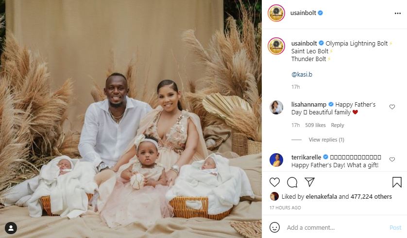 Οικογενειακή φωτό του Γιουσέιν Μπολτ