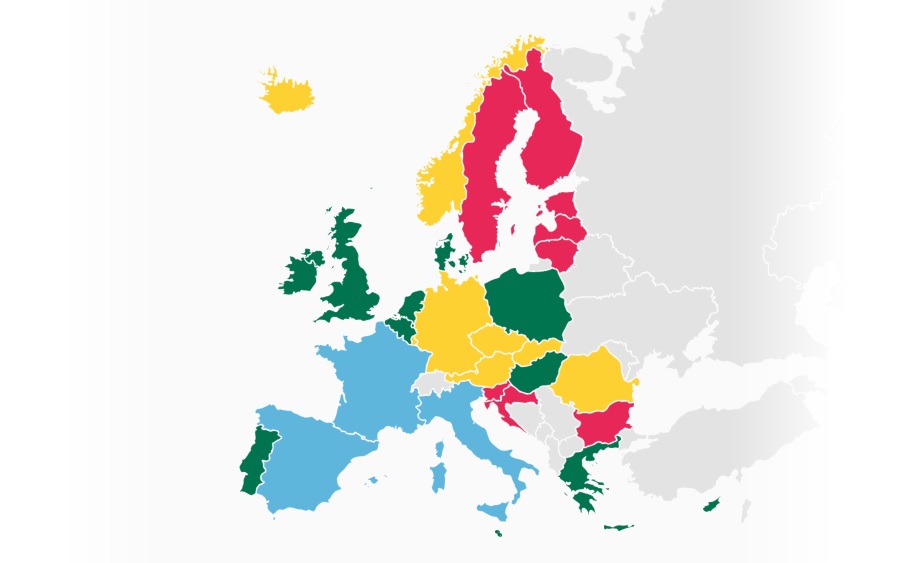 Χάρτης χρήσης χειμερινών ελαστικών στην Ευρώπη