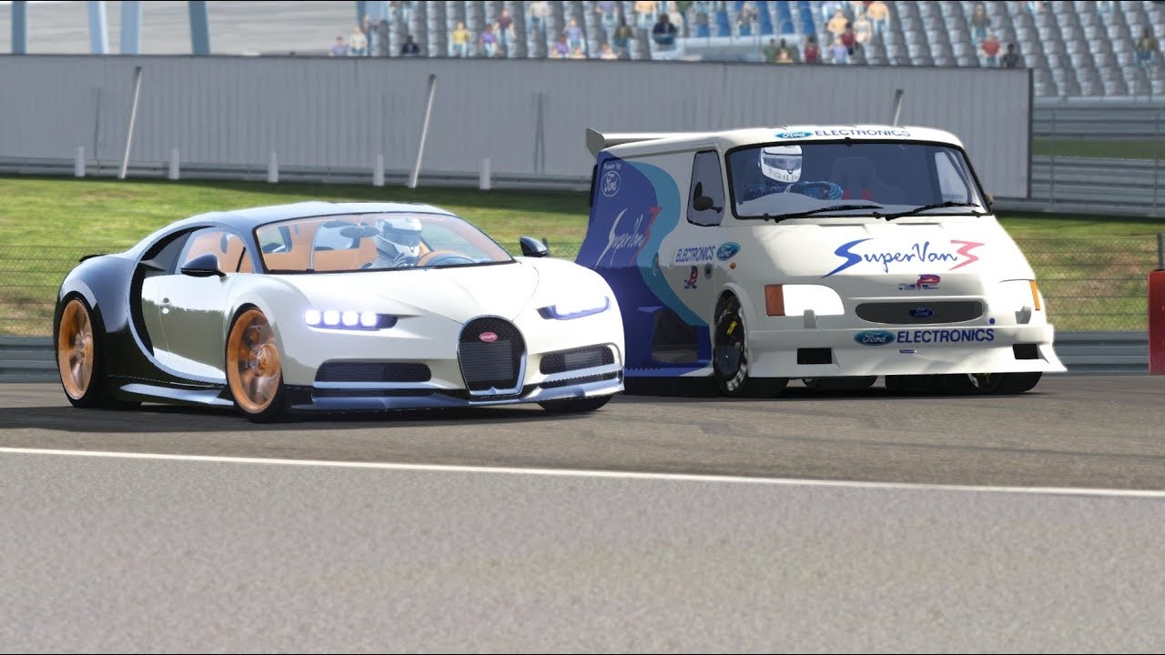 Bugatti Chiron και Ford SuperVan 3 μονομαχούν στην πίστα του Νίρμπουργκρινγκ.