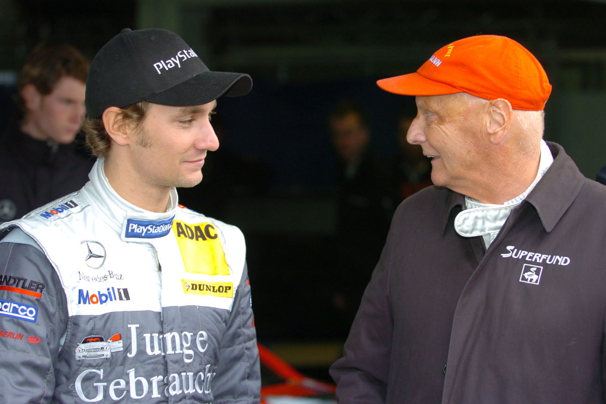 Ο Νίκι Λάουντα με τον γιο του, Ματίας, που έγινε τελικά οδηγός αγώνων.