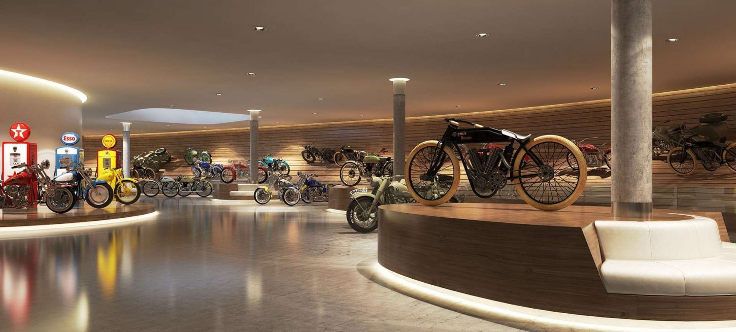 To μουσείο μοτοσικλέτας είχε περίπου 3.000 τ.μ. επιφάνεια.