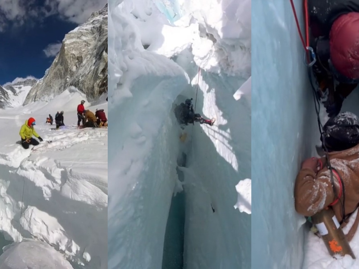 Έβερεστ: Δραματική διάσωση μετά από πτώση άνδρα σε παγωμένη ρωγμή 6.000  μέτρων | PLUS by gazzetta