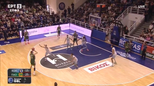Clutch Ρογκαβόπουλος με τρίποντο στη λήξη της πρώτης περιόδου κόντρα στον Κολοσσό 