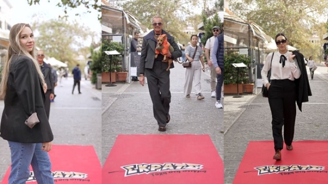 Όταν το κέντρο της Αθήνας μεταμορφώνεται σε catwalk: Ο Λάκης Γαβαλάς ξετυλίγει το «Κόκκινο Χαλί» του μαζί με το ΣΚΡΑΤΣ