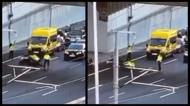 Βίντεο ντοκουμέντο: Η στιγμή της παράσυρσης τροχονόμου στην Αττική Οδό από οδηγό μηχανής που προσπάθησε να «σπάσει» μπλόκο