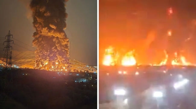Πύρινη λαίλαπα στην Τεχεράνη: Σκηνές αποκάλυψης μετά από πλήγματα σε εγκαταστάσεις πετρελαίου (vid)