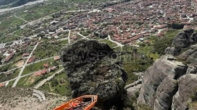 Η στιγμή της θανατηφόρας πτώσης της 65χρονης στα Μετέωρα