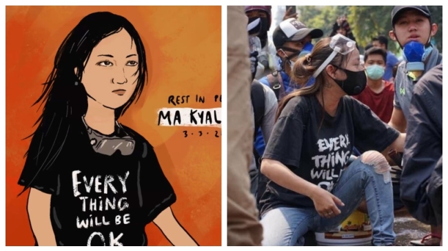 Μιανμάρ: Σύμβολο αντίστασης η 19χρονη Angel με τη μπλούζα «Όλα θα πάνε καλά» που σκοτώθηκε από την αστυνομία (pics & vid)