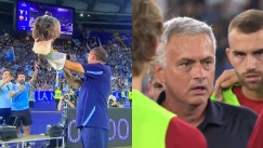 Φοβερό κοντράστ: Ο Σάρι πανηγυρίζει με τον αετό της Λάτσιο, ο Μουρίνιο δίνει ομιλία συσπείρωσης μέσα στον αγωνιστικό χώρο (vid)