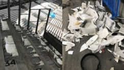 Εικόνες καταστροφής στο Βελοντρόμ από το πέταλο που βρέθηκαν οι οπαδοί του ΠΑΟΚ 