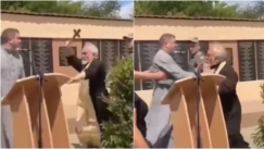 Απίστευτο σκηνικό σε κηδεία στρατιώτη: Ρώσος παπάς χτύπησε με σταυρό Ουκρανό ιερέα για σχόλια κατά του Πούτιν (vid)