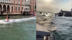 Σάλος στη Βενετία με τουρίστες να σερφάρουν στο Μεγάλο Κανάλι: «Έβρεξε» πρόστιμα (vid)