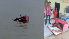 Ψαράς γλίτωσε τον πνιγμό έχοντας για έξι ώρες «σανίδα σωτηρίας» ένα ψυγείο (vid)