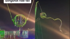 Η τρομακτική στιγμή που παιχνίδι σε λουνα παρκ εκτοξεύεται και σπάει στον αέρα (vid)