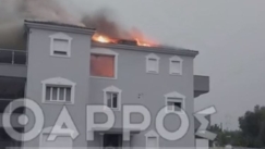 Φωτιά σε σπίτι στην Καλαμάτα από πτώση κεραυνού (vid)