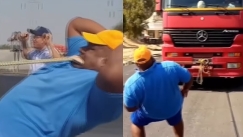 Αιγύπτιος «Hulk» τραβάει με το στόμα του φορτηγό που ζυγίζει 15 τόνους (vid)
