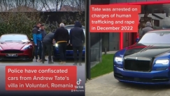 Οι ρουμανικές αρχές μεταφέρουν τα πολυτελή αυτοκίνητα του Άντριου Τέιτ: Μεταξύ αυτών υπάρχουν Ferrari και Rolls Royce (vid)