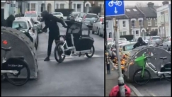 Θρασύτατοι ληστές κλέβουν ποδήλατο από κεντρικό δρόμο χρησιμοποιώντας ηλεκτρικό τροχό (vid)