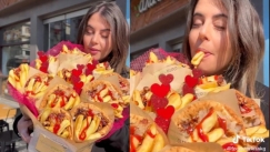 O έρωτας περνάει από το στομάχι: Η «ανθοδέσμη» από πιτόγυρα στη Θεσσαλονίκη που έγινε viral (vid)