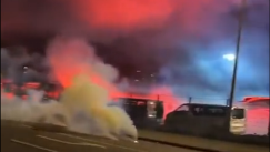 Ένταση μεταξύ οπαδών και αστυνομίας και καθυστέρηση στο Κλερμόν - Μαρσέιγ (vid)