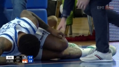 Άσχημος τραυματισμός του Πίτερς στο Καρδίτσα - Περιστέρι (vid)