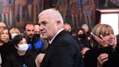 Ο Δημήτρης Μελισσανίδης στη κηδεία του Μίμη Παπαϊωάννου