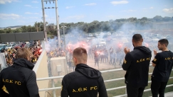 Οι οπαδοί της ΑΕΚ στα Σπάτα