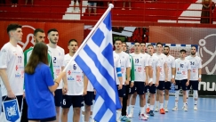 Η εθνική ομάδα χάντμπολ νέων ανδρών, όπως παρατάχθηκε στον αγώνα με την Κούβα για το παγκόσμιο πρωτάθλημα
