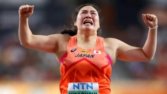 Η Χαρούκα Κιταγκούτσι στην τελευταία της βολή έγινε για πρώτη φορά πρωταθλήτρια κόσμου στον ακοντισμό.