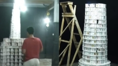 Κατάφερε να χτίσει το μεγαλύτερο «γλυπτο» από χαρτιά: Χρησιμοποίησε 143.000 κάρτες (vid)