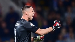 Ο Οδυσσέας Βλαχοδήμος πανηγυρίζει στο ματς με την Ολλανδία