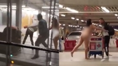 Απίστευτες σκηνές βίας στο αεροδρόμιο της Χιλής: Βίντεο δείχνει γυναίκα να κυκλοφορεί γυμνή και να επιτίθεται στις γυναίκες (vid)